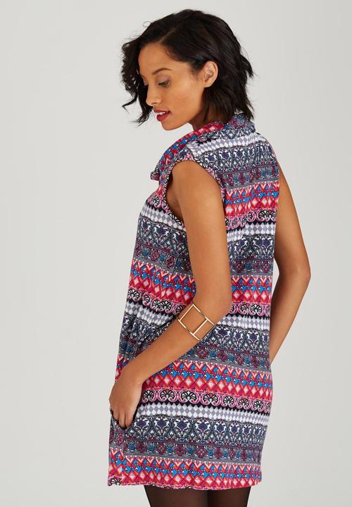 Revenge - Patterned Tunic Red