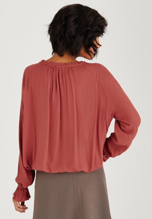 c(inch) - Peasant Detail Blouse Mid Brown