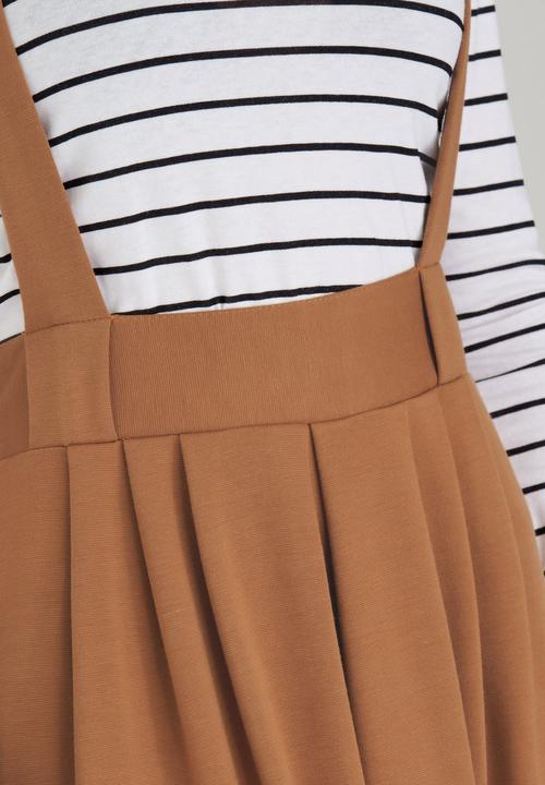 c(inch) - Dungaree Skirt Mid Brown
