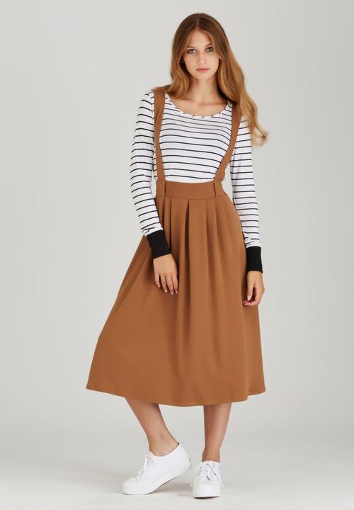 c(inch) - Dungaree Skirt Mid Brown
