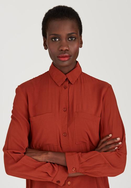 STYLE REPUBLIC - Boyfriend Shirt Dark Brown