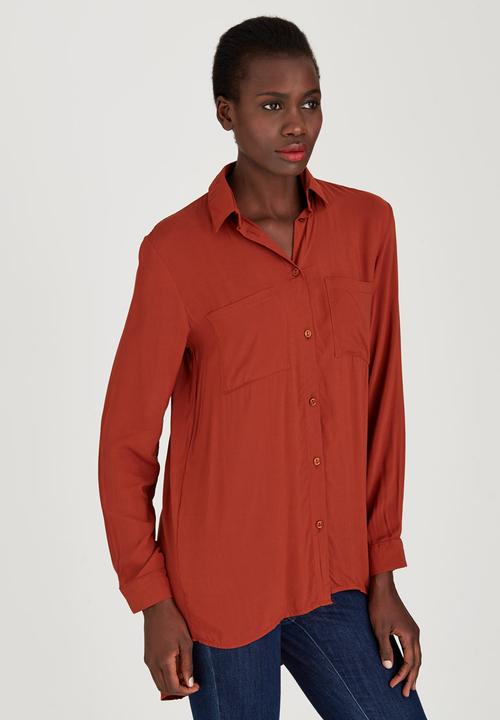 STYLE REPUBLIC - Boyfriend Shirt Dark Brown