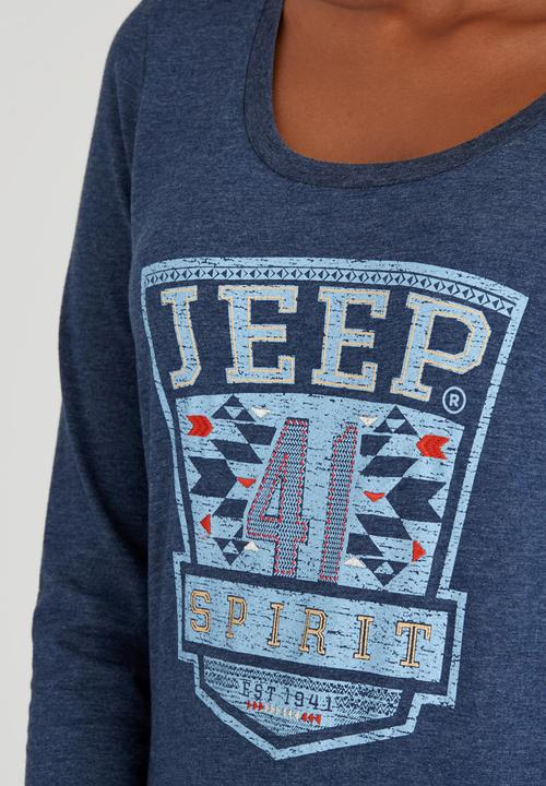 JEEP - Scoop Neck Tee Mid Blue