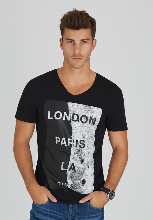 GUESS - S/S London Paris LA Tee Black