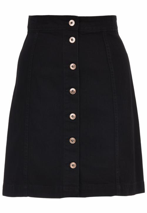 STYLE REPUBLIC - Longer A-Line Mini Skirt Black