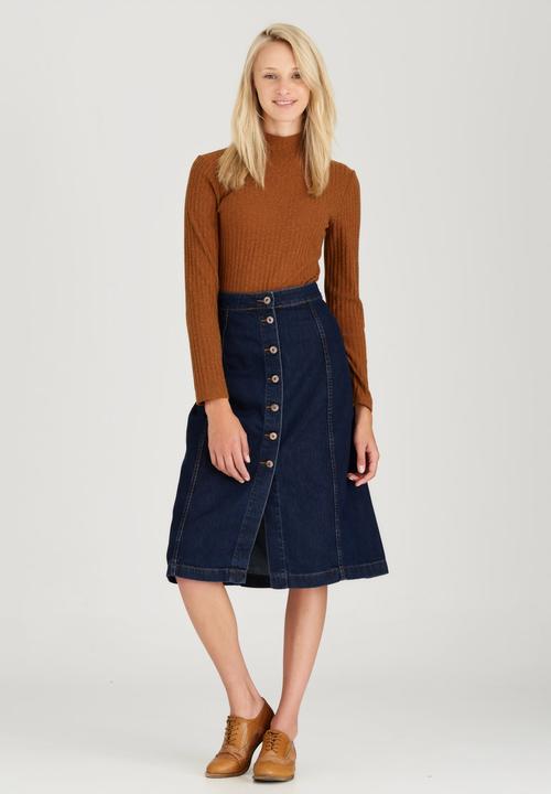 STYLE REPUBLIC - Midi A-Line Skirt Dark Blue