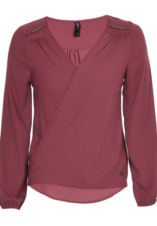 SOVIET - Inna Fancy Chiffon Top Dark Red