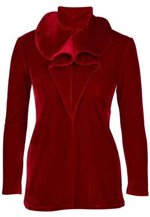 Sober - Polo Swirl Blouse Dark Red