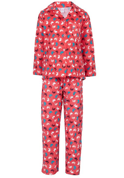 Twin Clothing - Girls Flannel  Pjs Set Multi-colour