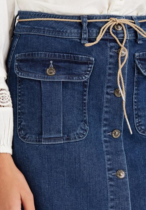 ONLY - Farrah Front Pocket Denim Skirt Mid Blue