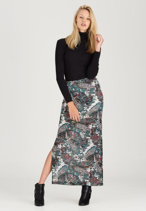 ONLY - Gerda Paisley Print Maxi Skirt Multi-colour