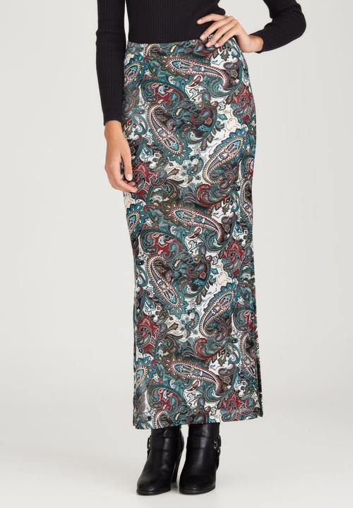 ONLY - Gerda Paisley Print Maxi Skirt Multi-colour