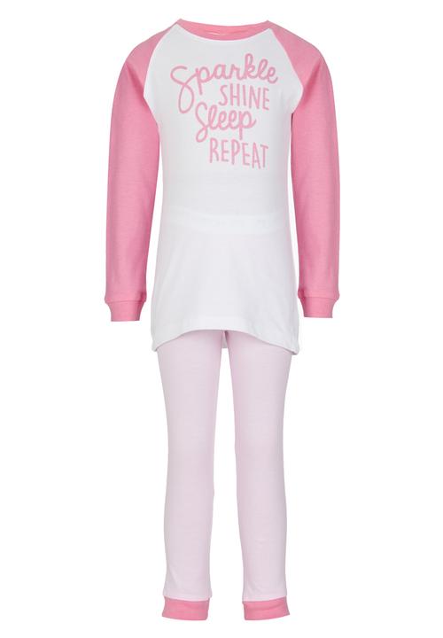 Home Grown Africa - Sparkle Shine,Sleep Repeat Pjs Mid Pink