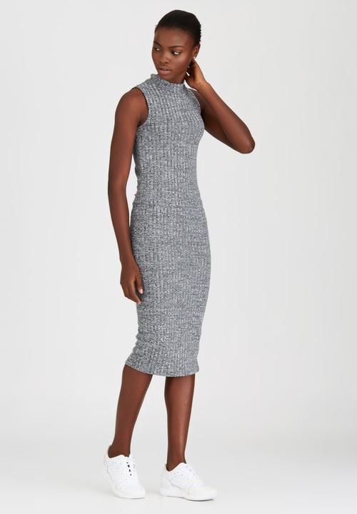 ONLY - Nori Rib Highneck Crop Top Grey Melange