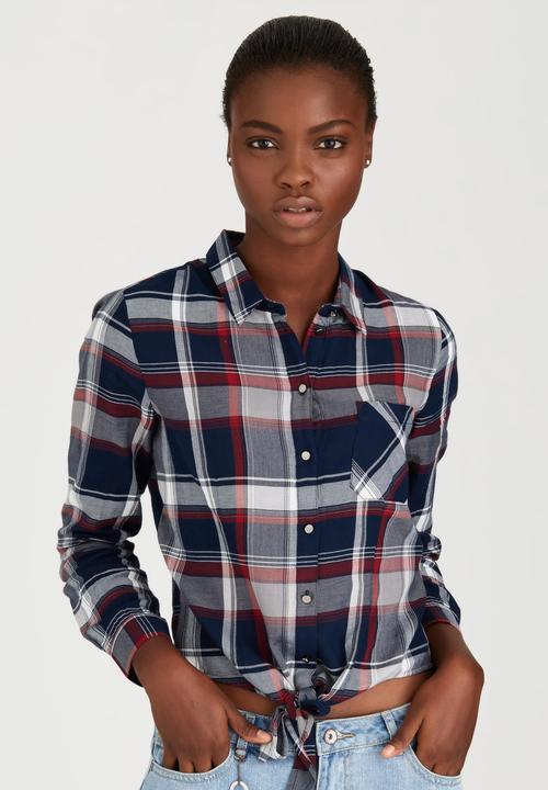 ONLY - Pisa Check Tie Shirt Multi-colour