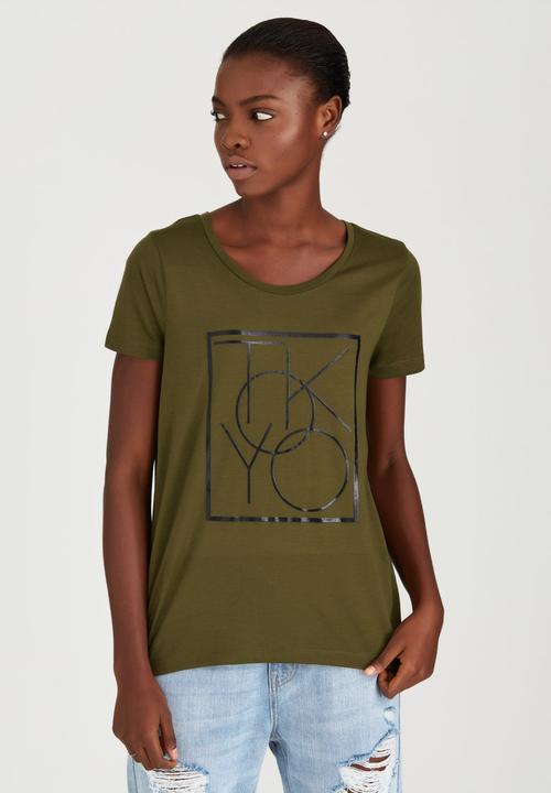 ONLY - Big City Tokyo Tee Khaki Green