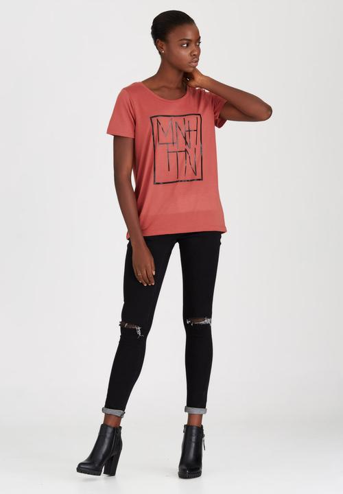 ONLY - Big City Manhattan Tee Mid Brown