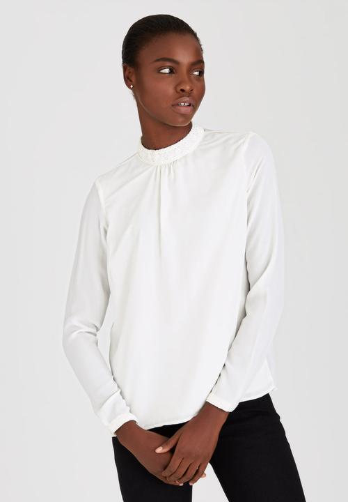 ONLY - Tamina Long Sleeve Blouse White