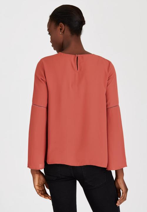 ONLY - Kubi Bell Sleeve Top Mid Brown