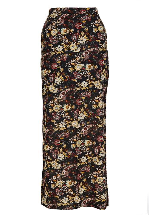 ONLY - Gerda Paisley and Floral Print Maxi Skirt Black