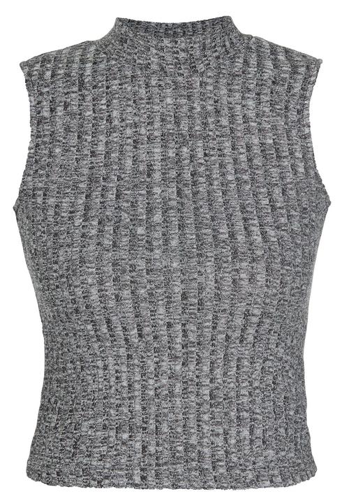 ONLY - Nori Rib Highneck Crop Top Grey Melange