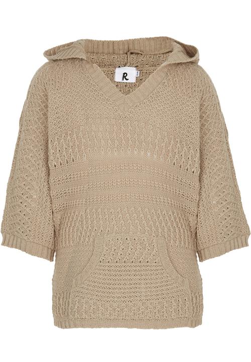 Rebel Republic - Hooded Knit Sweater Stone