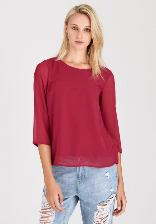 ONLY - Tano Top Dark Red