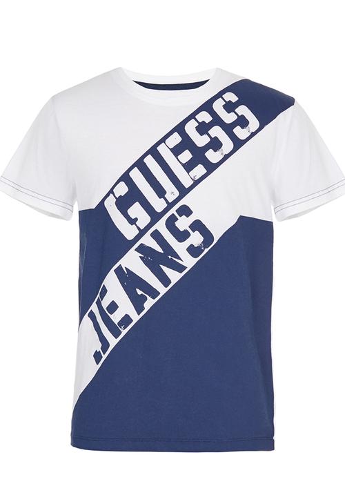 GUESS - Diagonal Screen Tee White