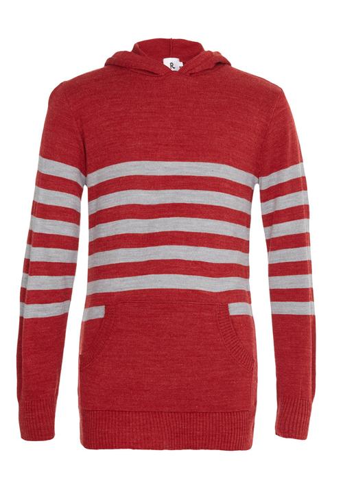 Rebel Republic - Knitted Hoodie Dark Red