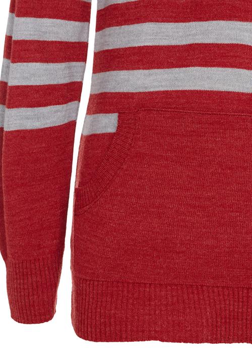 Rebel Republic - Knitted Hoodie Dark Red