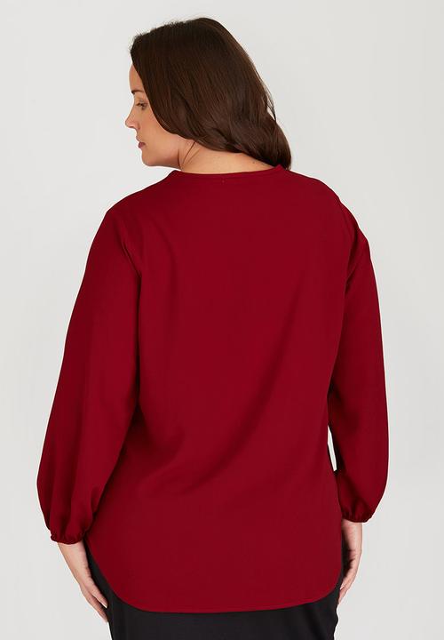 edit Plus - Basic Pocket Tunic Dark Red
