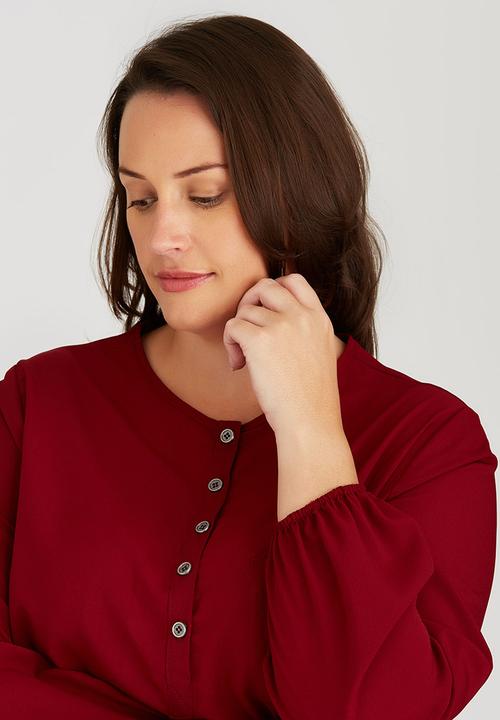 edit Plus - Basic Pocket Tunic Dark Red