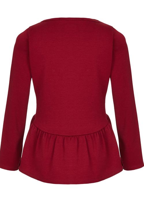 Pop Candy - Top With A Jewel Accessory Dark Red