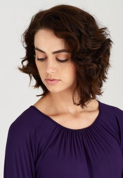 c(inch) - Babydoll Peasant Blouse Dark Purple