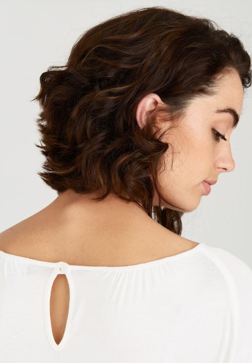 c(inch) - Babydoll Peasant Blouse Cream