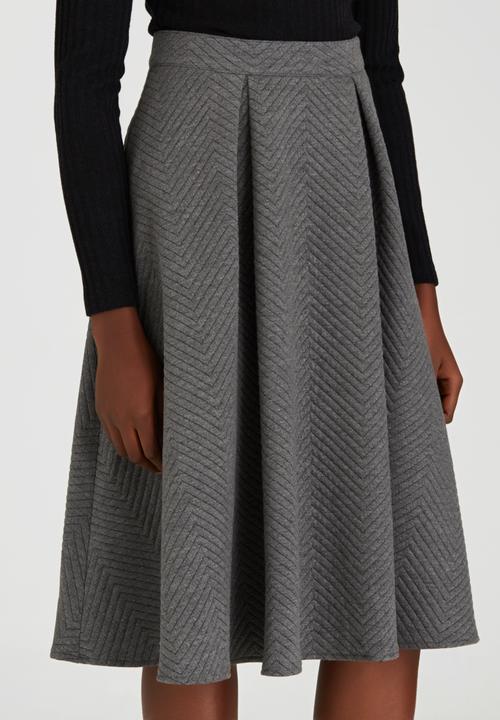 STYLE REPUBLIC - Inverted Pleat Skirt Dark Grey
