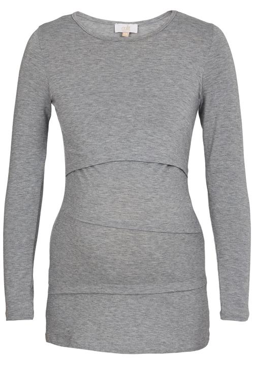 edit Maternity - Double Layer Feeding T-shirt Grey