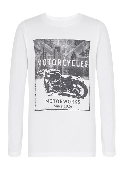 Rebel Republic - Printed Longsleeve Tee White