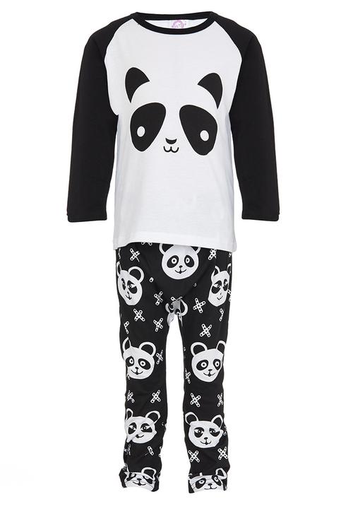 Pop Candy - Panda Pj Set Black and White