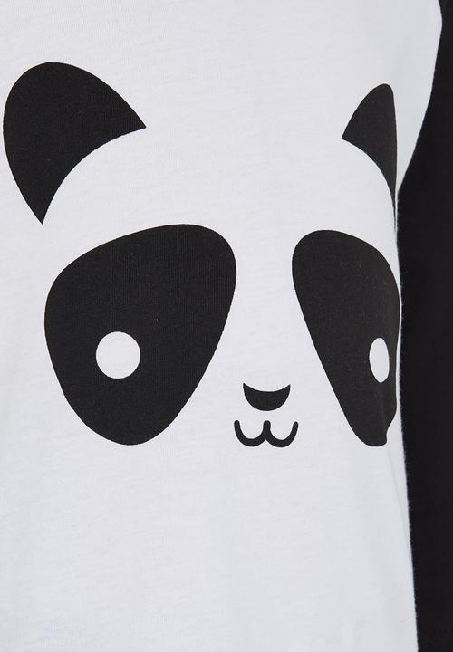 Pop Candy - Panda Pj Set Black and White