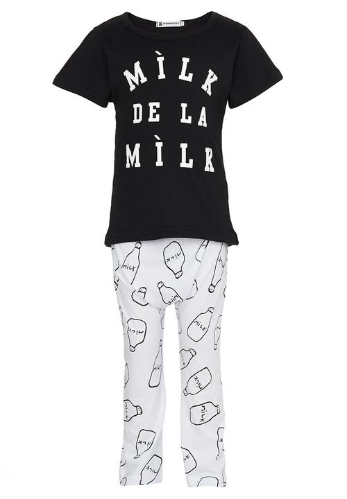 Pop Candy - Milk De La Milk   Pj Set Black and White