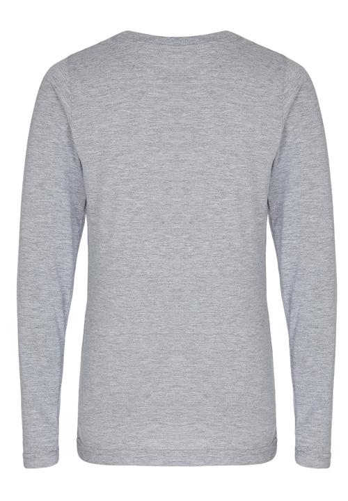 Rebel Republic - Printed Longsleeve Tee Grey Melange