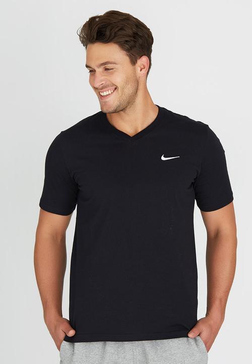 Nike V-Neck T-Shirt Black and White 