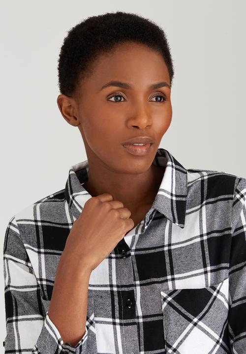 Suzanne Betro - Plaid Shirt Black and White