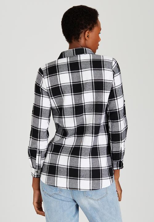 Suzanne Betro - Plaid Shirt Black and White
