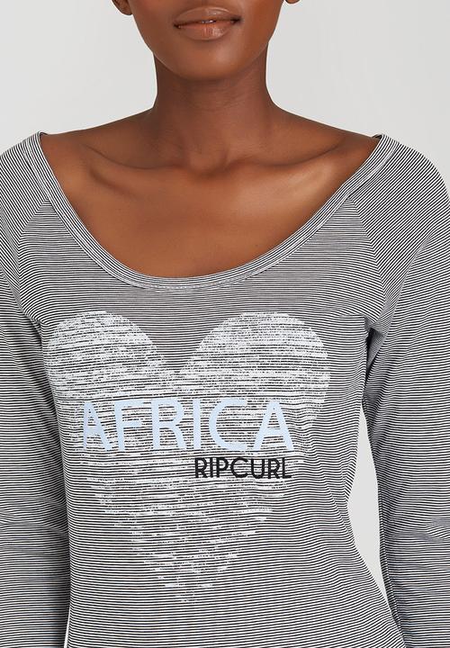 Rip Curl - Heart of SA Striped Tee Black and White