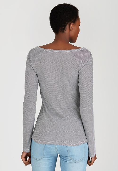 Rip Curl - Heart of SA Striped Tee Black and White