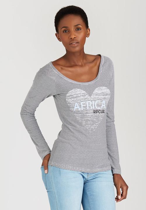 Rip Curl - Heart of SA Striped Tee Black and White