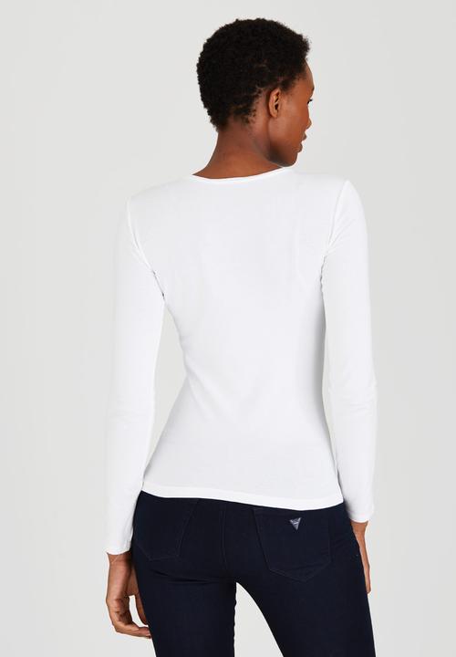 GUESS - Pearl and Chain Triangle Tee White