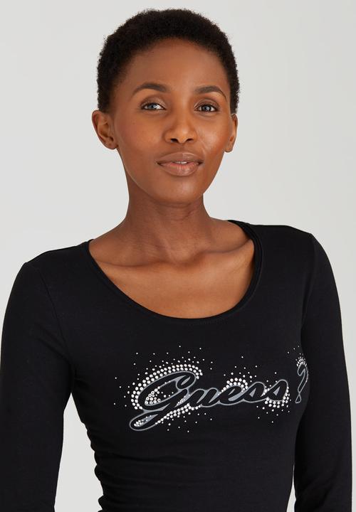 GUESS - Ombre Embellished Tee Black